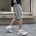 Men's Clothing Dirty Hole Denim Shorts Men's Trendy Brand Loose Large Size American Retro Washed Casual Shorts Summer Pants_mkmklike.com