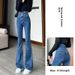 Wholesale Dropshipping Of Women's Ultra-high-waisted Flared Jeans With Fleece Lining, Designed A Slimming Effect,_mkmklike.com