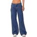 Russian Fashion 2025 New Extended Version Women's High-waisted Wide-leg Floor-length Jeans_mkmklike.com
