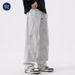 Nordmann Muqiu Clothing | American Style Vintage Washed Retro Elastic Waist Jeans Men's Trendy Brand Hip Hop Wide Leg Casual Long_mkmklike.com