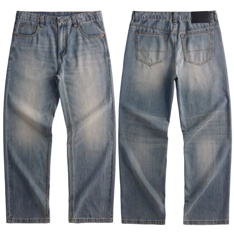 Xxbro Wear # 2025 New Summer Lyocell Tencel Drop Feel Loose Thin Jeans Men's Straight Pants_mkmklike.com
