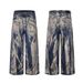 Unisex Oversized Streetwear Jeans Distressed Washed Denim Pants with Splatter Paint Effect Loose Fit Zip Fly Blue 100% Cotton_mkmklike.com