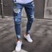 Suitable For All Seasons Badge With Distressed Small Legs S-4XL Men's Jeans_mkmklike.com