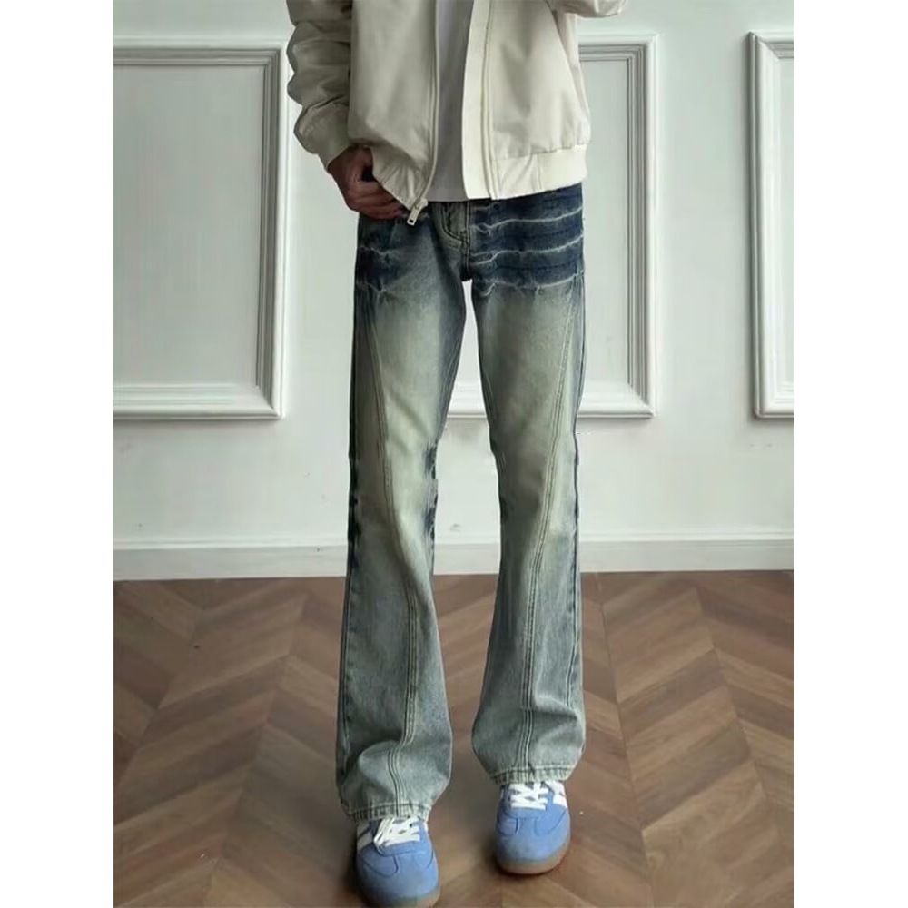 Unisex Relaxed Fit Japanese-Style Jeans – Classic Blue Straight-Leg Denim Pants For Casual & Everyday Wear (S-3xl)_mkmklike.com