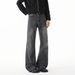 Men's Clothing & Archer0603 & Autumn/Winter New Style Extra Long, Height Enhancing American Retro Distressed Slimming Flare Lightning Black Jeans_mkmklike.com