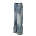 Gradient Washed Denim Wide-Leg Men's Trendy Punk Vintage Button Front Design Ripped Loose Straight Pants_mkmklike.com