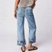 Women's Embroidered Straight Leg Jeans - Mid-Rise Denim Pants With Floral Stitching (5 Sizes, Blue Wash)_mkmklike.com
