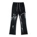 American High Street Paint Washed Jeans Men's Ins Hip Hop Slim Fit Flared Mopping Overalls Pants_mkmklike.com