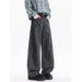 Men's Clean Fit Jeans - Relaxed Straight Leg Pants With Modern Silhouette (Gray/Green) Fashion Trends_mkmklike.com