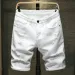 Streetwear Torn White Jeans Shorts Men New Fashion Knee Length Jeans Simple Casual Slim Hole Short Pants Male_mkmklike.com