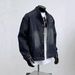 Korean Style Retro Washed Distressed Denim Jacket Long Sleeved Stand Up Collar Single Breasted For Spring And Autumn Versatile Trendy Clothing_mkmklike.com