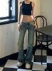 American-style Spicy Girl Low-waist Flared Jeans For Women, New Autumn Vintage Loose Slimming Straight-leg Floor-length_mkmklike.com