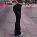 Women's Clothing Slim Fit Flared Cargo Pants New Style High Waist Slimming Casual Pants Versatile Black Floor Length High Elastic Denim Jeans_mkmklike.com