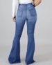 K European And American Internet Celebrity High Stretch Ripped Jeans, High Waisted Flared Pants_mkmklike.com