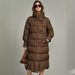 Women's Clothing new women's long over the knee warm cotton coat with lapel, light luxury soft coat, over the knee long warm cotton coat_mkmklike.com