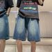 Men's Clothing Retro Washed Denim Shorts Men's Summer Thin Shorts Trendy Brand Ins High Street Loose Casual Breeches_mkmklike.com