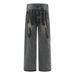 Post-apocalyptic Style English Number Print Cargo Jeans Men's Hip-hop Trend Niche Loose Wide-leg Straight Long Pants_mkmklike.com