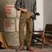 Pure Overalls Vintage Workwear Japanese American Style Retro Strap Pants Men's Straight-Leg_mkmklike.com