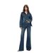 SELINE Women's Flared Jeans, Vintage Washed, High Waist, Slimming, 2025 Autumn New Loose Fit Floor-Length Pants_mkmklike.com