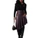 Women's High Waist Irregular PU Patchwork Half Leather Skirt_mkmklike.com