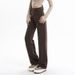 American Retro-style Coffee-colored Wide-leg Jeans For Women, New Autumn 2025 Collection, High-waisted Straight-leg_mkmklike.com