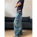 American Retro Washed Multi-pocket Tooling Scimitar Jeans Men's High Street Cleanfit Loose Wide-leg Trousers Tide_mkmklike.com