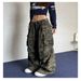 Spring 2027 Fashion American Retro Hip-Hop Cargo Jeans Women Cotton Low Waist Wrinkled Multi Pocket Camouflage Workwear Wide Leg Denim Pants_mkmklike.com