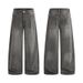 LKTM High-End Slimming Straight Leg Jeans Men's Washed Gray Basic Simple Autumn Winter Denim Trousers For Men And Women_mkmklike.com