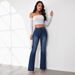 Women's Clothing Slim Fit Flared Pants Trousers Vintage Stretch Denim Jeans For Women - High Waist Flared Bootcut Pants With Retro Wash (Blue, S-XXL)_mkmklike.com