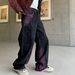 Men's Clothing Men's American Splatter Wash Jeans – High-Waisted Wide-Leg, Vintage Streetwear, Minimalist Staple (S-3XL, Aurora Purple & Black)_mkmklike.com