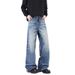 Hand-Sanded 3D Cat Whisker Washed Jeans For Men – Relaxed A-Line Fit, High-Waisted Tall Stretch, Vintage Streetwear Essential_mkmklike.com