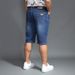 Summer Thin Stretch Jeans Men's 7-point Loose Casual Straight Jeans Men's Versatile Large-size Cropped Pants_mkmklike.com