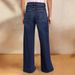 Women's Clothing Spring New Lace Up Stretch Jeans Straight Temperament Wide Leg Trousers_mkmklike.com