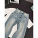 Men's Vintage High Street Bootcut Jeans - Relaxed Fit Distressed Denim Pants For Casual Wear_mkmklike.com