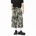 Men's Clothing Graffiti Camouflage Cropped Pants Summer Trendy Brand Pure Cotton Straight Tube Cropped Shorts For Men_mkmklike.com