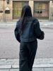 K Women's Denim Jacket With Flared Cuffed Trousers Set_mkmklike.com
