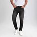Premium Stretch Slim Fit Black Denim Pants For Men - Comfortable Straight Leg Business Casual Trousers With Elastic Waist_mkmklike.com