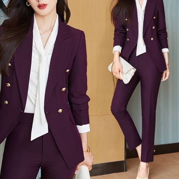 Women's Clothing New Fashion temperament business wear slim suit workwear set_mkmklike.com