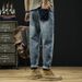 New Retro Washed Jeans Men's Trendy Brand American Slim-fit Jeans Men's Ripped And Fattened Plus Size Jeans_mkmklike.com