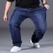 Men's Relaxed Fit Stretch Denim Pants Extended Sizes Comfortable Straight Leg Design_mkmklike.com