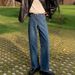 Nordmann Hong Kong Style Retro Blue Jeans For Men Summer Trendy Brand Ins Loose Straight Casual Cool Wide-Leg Long Pants_mkmklike.com
