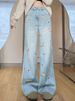 Women's High-Waisted Fleece Lined Dachshund Embroidered Jeans Loose Wide Leg Trousers Stylish Winter Denim Jeans Plus Size_mkmklike.com