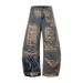 Men's Distressed Denim Jeans With Rips & Frayed Hem - Urban Streetwear Hip Hop Baggy Cargo Pants For Summer_mkmklike.com