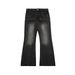 Men's Washed Flared Jeans With Zipper Pockets – Slim Fit, Raw Edge & Loose Comfort (Black Gray/Light Blue, S-XL)_mkmklike.com