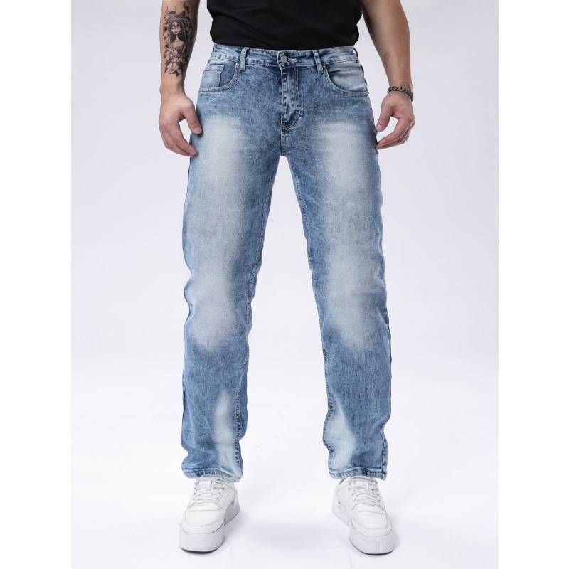 Men's Slim Fit Stretch Jeans - Comfortable Straight Leg Denim Pants For Casual Wear (Light Blue, S-2xl)_mkmklike.com