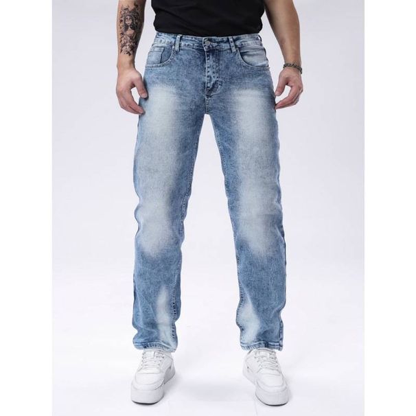 Men's Slim Fit Stretch Jeans - Comfortable Straight Leg Denim Pants For Casual Wear (Light Blue, S-2xl)_mkmklike.com