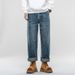 American Retro Spring Jeans, Men's Straight Harlan Loose Trendy Brand Washed Double Craft Middle Waist Youth Large Size Knowledge Clothes Decoration_mkmklike.com