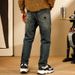 Men's Summer High-Waist Hip Hop Style Personalized Letter Print Jeans Handsome Trendy Streetwear Trousers_mkmklike.com