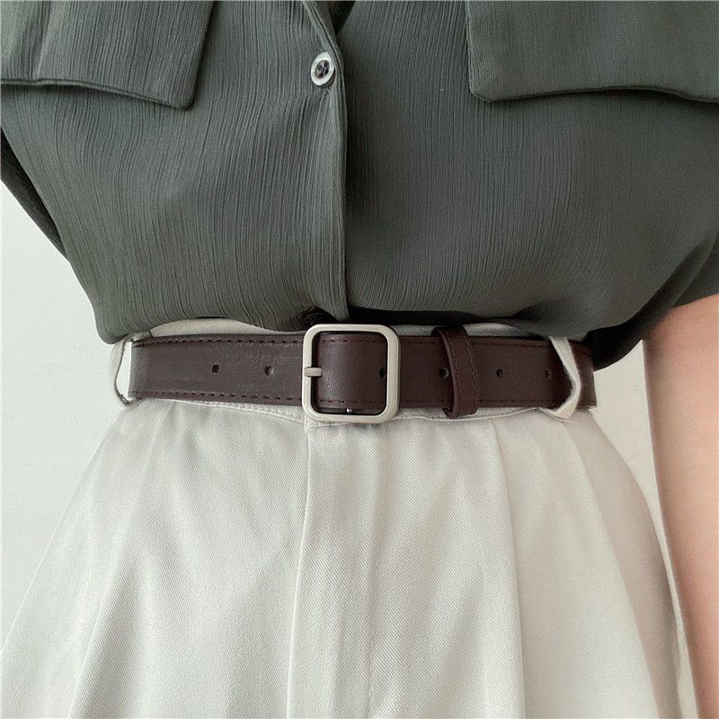 HOT 2013 new Korean fashion wild Chic students casual retro simple square buckle trouser belt men and women_mkmklike.com
