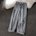 Men's And Women's Clothing Trendy Wide Leg Jeans Autumn Style American Street Vibe High End Printed Loose European Pants_mkmklike.com